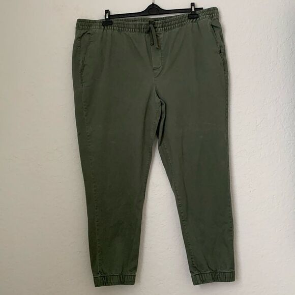 George Men’s Green Khaki Joggers Drawstring Size 2XL - Picture 1 of 10
